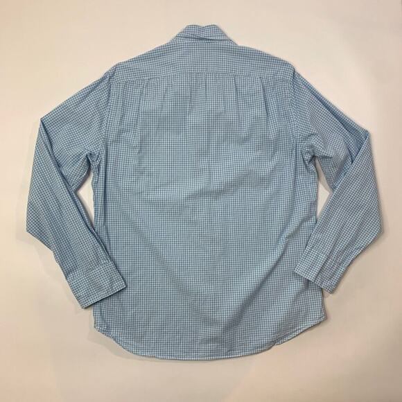 J Crew Shirt Mens M Medium Blue White Flex Washed Classic Check Button Down - Picture 7 of 11